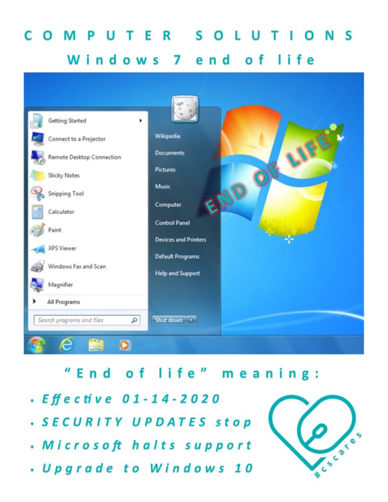 WINDOWS 7 migration support. Windows7 End of life Practical Computers